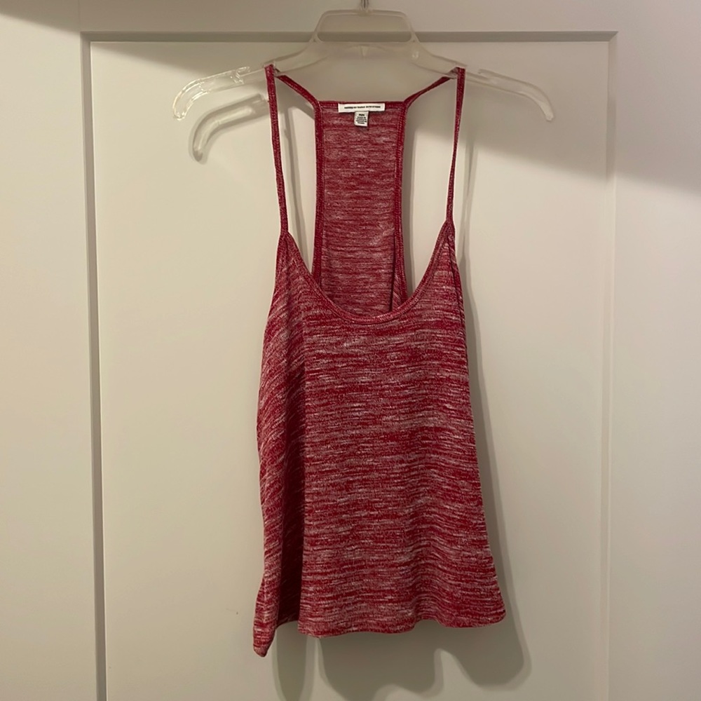 Red American eagle racerback tank.